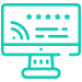 Graphic icon of a computer workstation working 23% faster to illustrate improved productivity